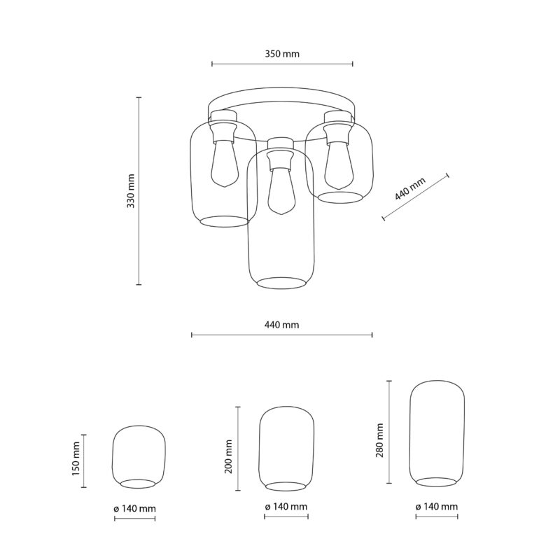 Lampa Sufitowa TK Lighting Marco Green x3 - obrazek 5