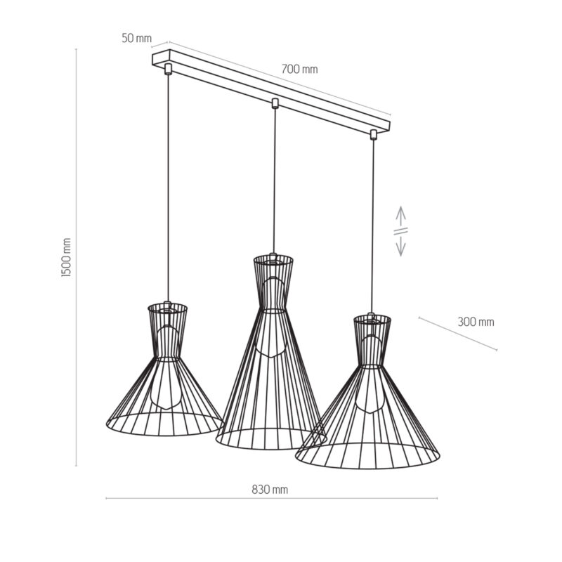 Lampa Wisząca TK Lighting Sahara Listwa x3 - obrazek 3