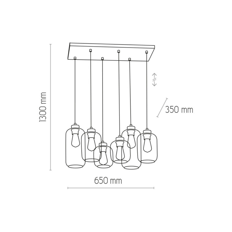 Lampa Wisząca TK Lighting Marco Silver x6 - obrazek 4