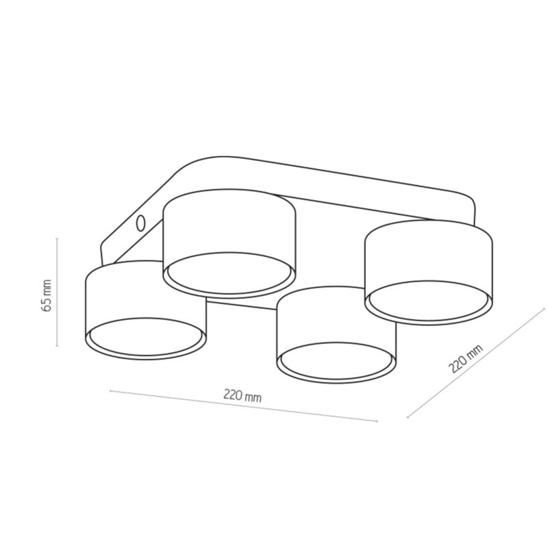 Lampa Sufitowa TK Lighting Space White x4 - obrazek 3