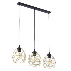 Lampa Wisząca TK Lighting Galaxy Black Gold Listwa x3