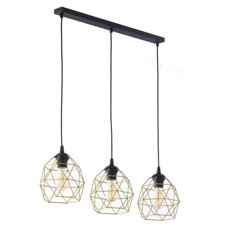 Lampa Wisząca TK Lighting Galaxy Black Gold Listwa x3