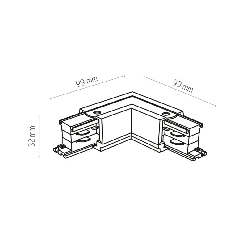 System szynowy TK Lighting Tracer 3-fazowy White Łącznik Kątowy - obrazek 3