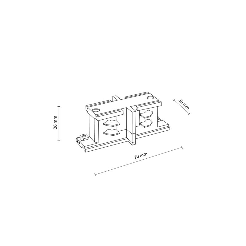 System szynowy TK Lighting Tracer 3-fazowy Black Łącznik Prosty - obrazek 3