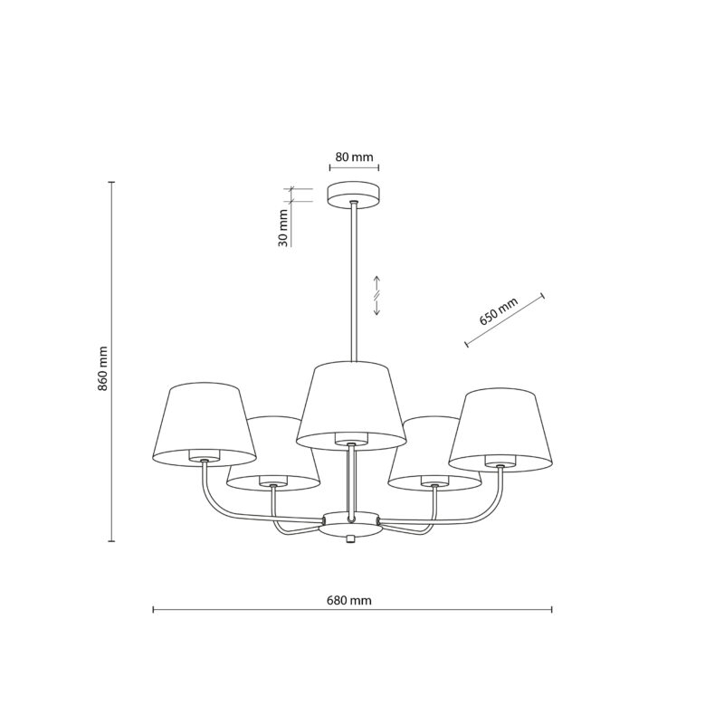 Lampa Wisząca TK Lighting Chicago Linen x5 - obrazek 18