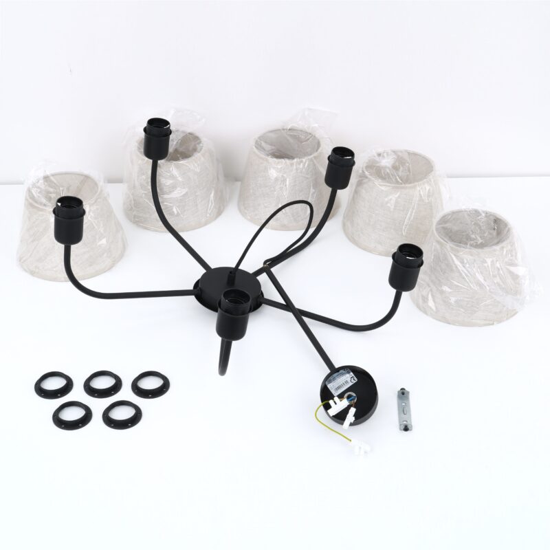 Lampa Wisząca TK Lighting Chicago Linen x5 - obrazek 22