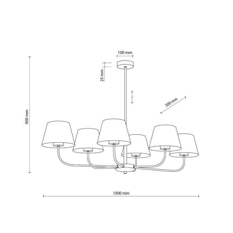 Lampa Sufitowa TK Lighting Chicago Linen x6 - obrazek 14