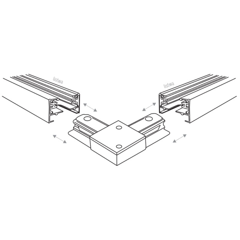 System szynowy TK Lighting Tracer Black Złącze Kątowe - obrazek 3