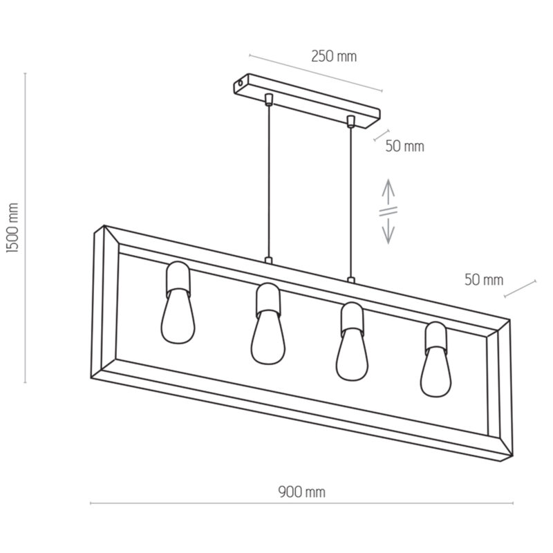 Lampa Wisząca TK Lighting Metro Fsc 100%, Sa-coc-006060 x4 - obrazek 3