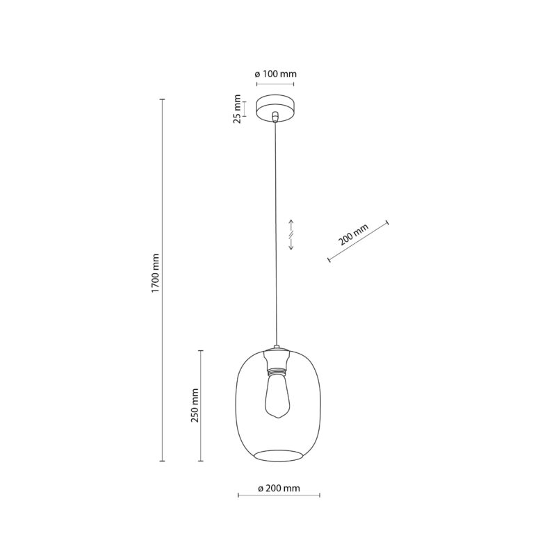 Lampa Wisząca TK Lighting Elio Transparent x1 - obrazek 4