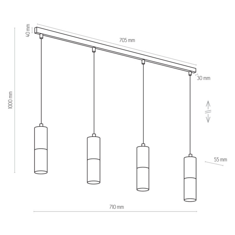 Lampa Wisząca TK Lighting Elit Black x4 - obrazek 4