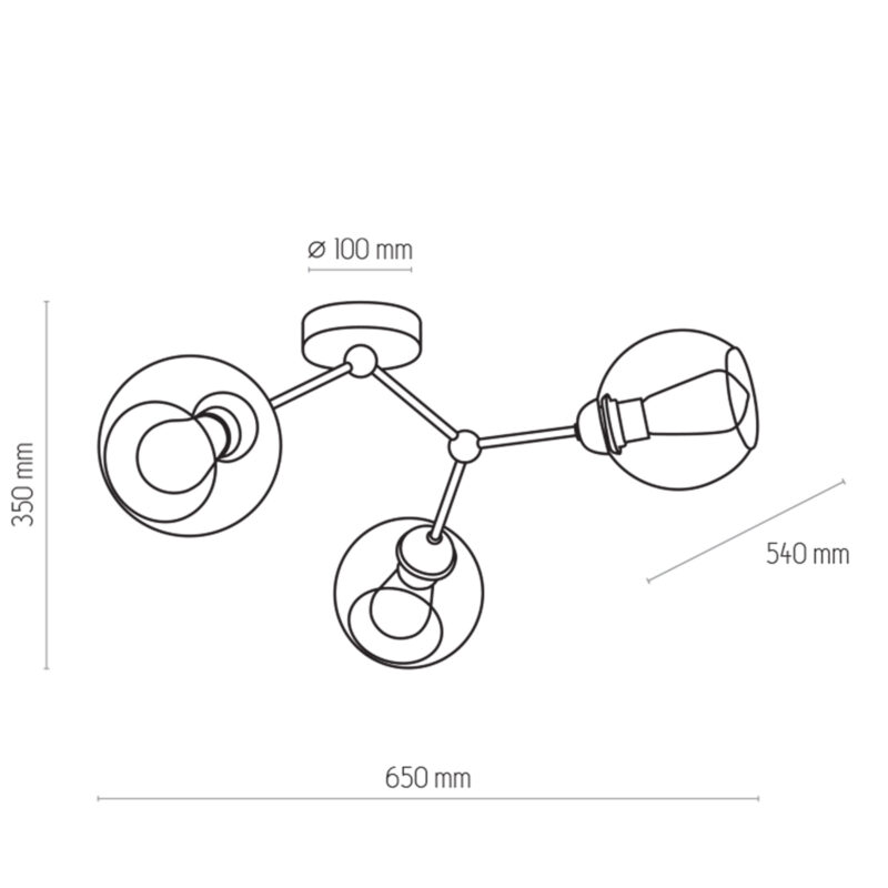 Lampa Sufitowa TK Lighting Fairy Czarna x3 - obrazek 4