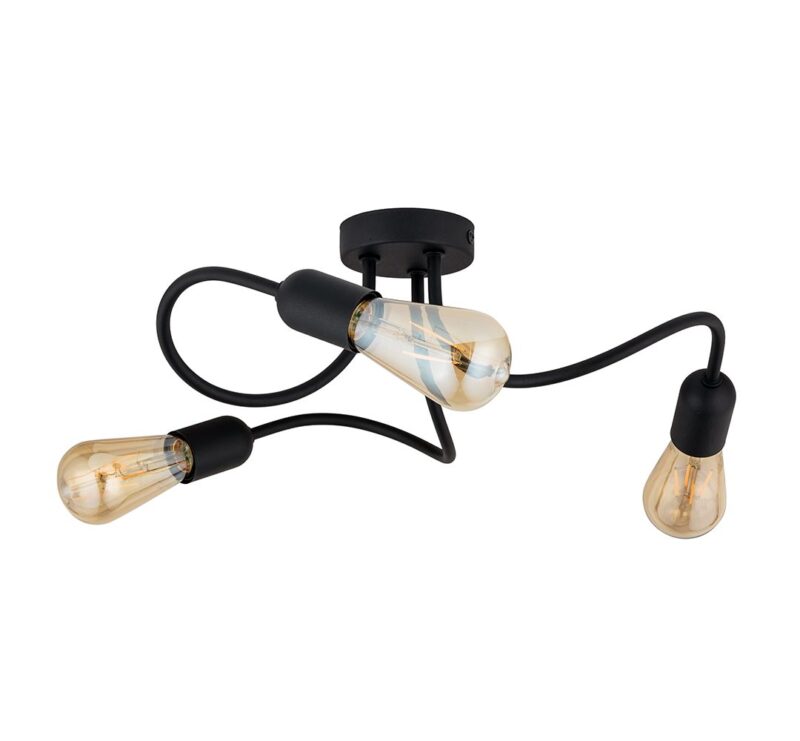 Lampa Sufitowa TK Lighting Wave Black E27 x3