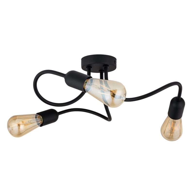 Lampa Sufitowa TK Lighting Wave Black E27 x3