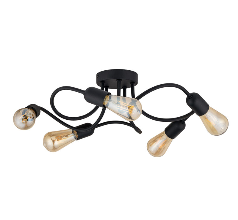 Lampa Sufitowa TK Lighting Wave Black E27 x5