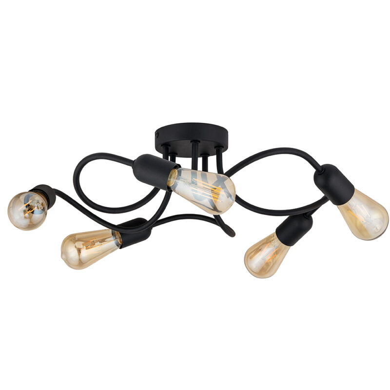 Lampa Sufitowa TK Lighting Wave Black E27 x5