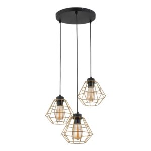 Lampa Wisząca TK Lighting Diamond Gold x3