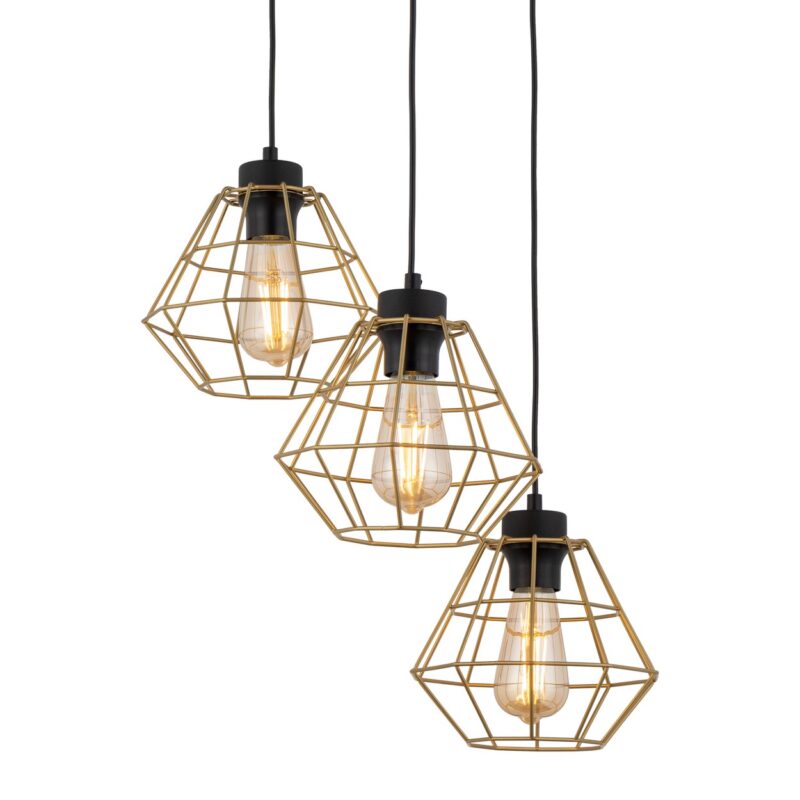Lampa Wisząca TK Lighting Diamond Gold x3 - obrazek 6