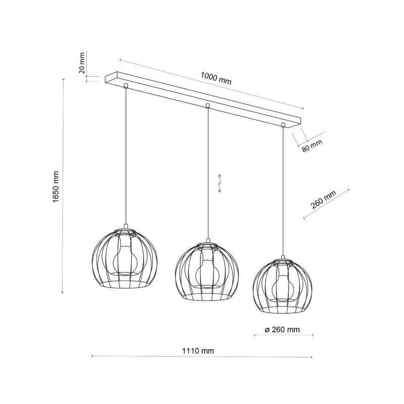 Lampa Wisząca TK Lighting Universo Black x3 - obrazek 9