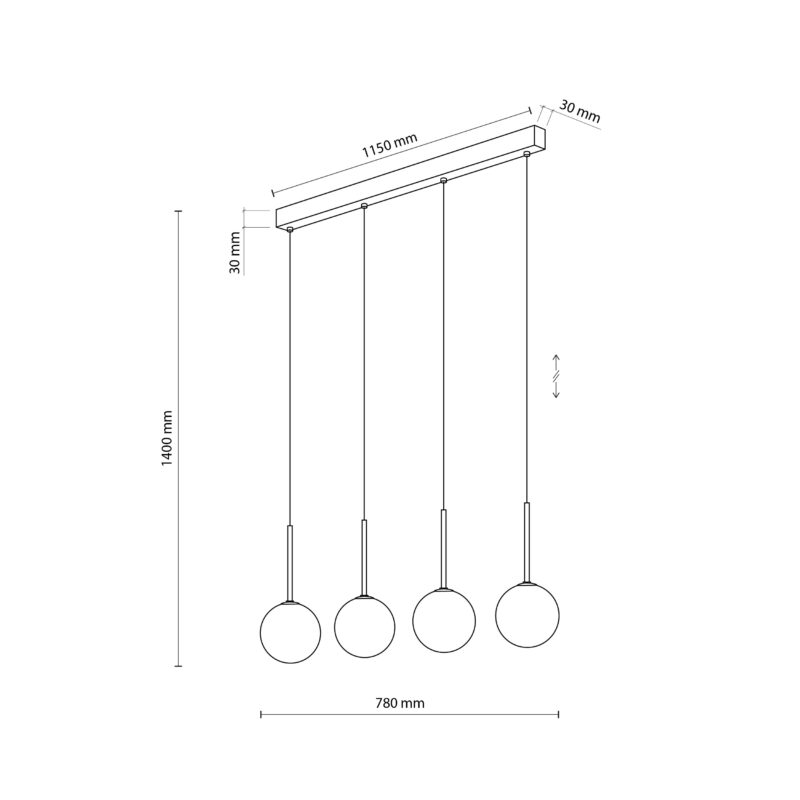 Lampa Wisząca TK Lighting Martin Black White x4 - obrazek 8