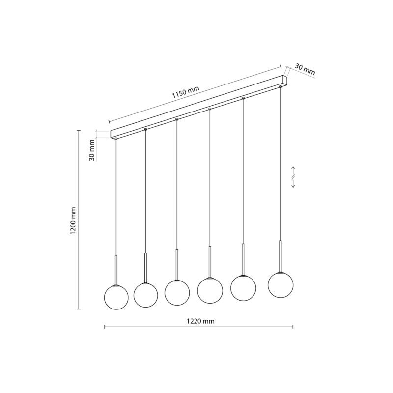 Lampa Wisząca TK Lighting Martin Black White x6 - obrazek 7