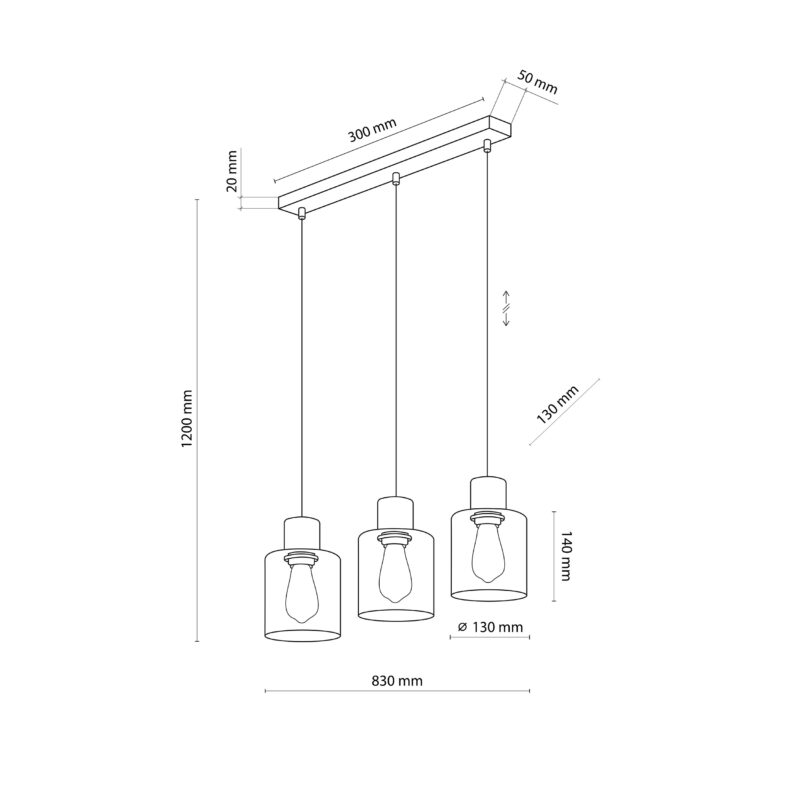 Lampa Wisząca TK Lighting Orson x3 - obrazek 8