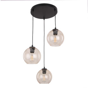 Lampa Wisząca TK Lighting Cubus Bursztyn Koło x3