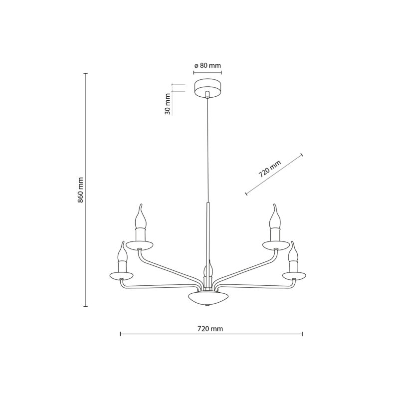 Lampa Wisząca TK Lighting Limal x5 - obrazek 8