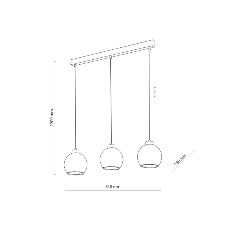 Lampa Wisząca TK Lighting Devi Amber Listwa x3 - obrazek 17