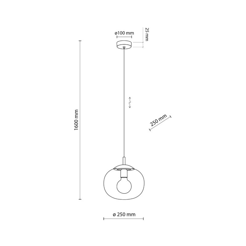 Lampa Wisząca TK Lighting Vibe Topaz 250 x1 - obrazek 3