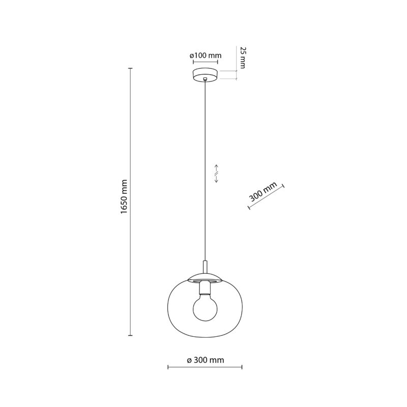 Lampa Wisząca TK Lighting Vibe Topaz 300 x1 - obrazek 4