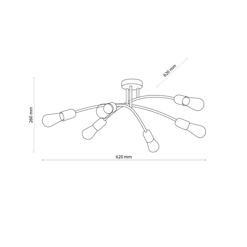Lampa Sufitowa TK Lighting Helix Black x6 - obrazek 9