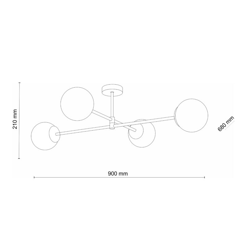 Lampa Sufitowa TK Lighting Sarius Black x4 - obrazek 5