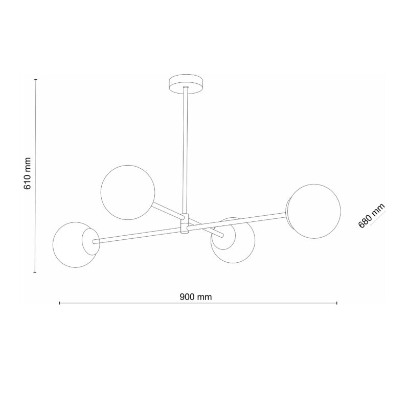 Lampa Sufitowa TK Lighting Sarius Gold x4 - obrazek 3