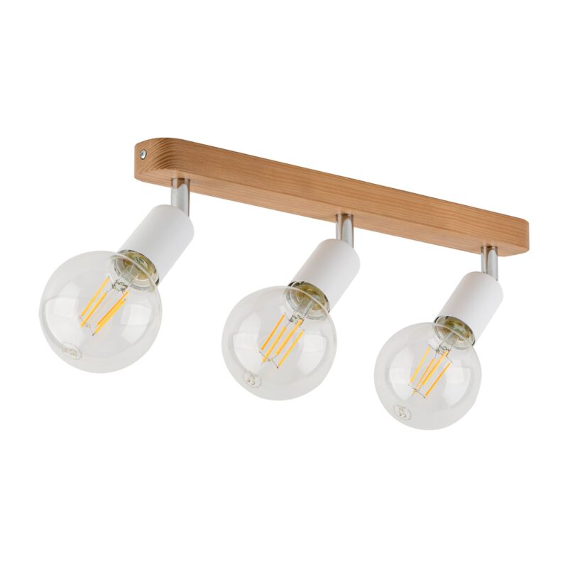 Lampa Sufitowa TK Lighting Simply Wood White x3 - obrazek 3