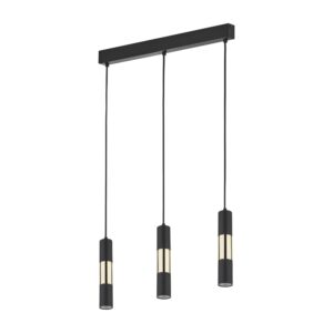 Lampa Wisząca TK Lighting Vivien Black/gold Listwa x3