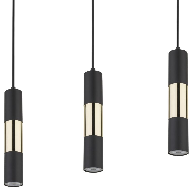 Lampa Wisząca TK Lighting Vivien Black/gold Listwa x3 - obrazek 4