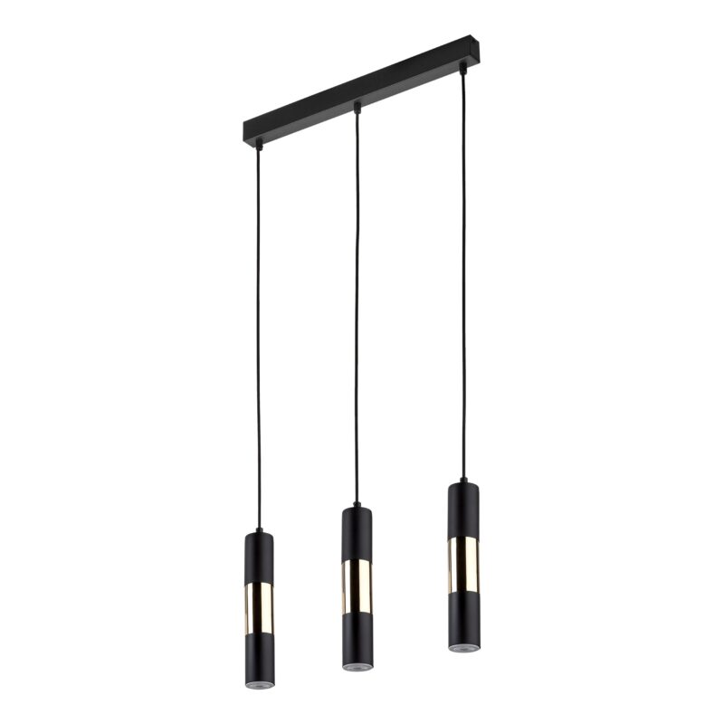 Lampa Wisząca TK Lighting Vivien Black/gold Listwa x3 - obrazek 7