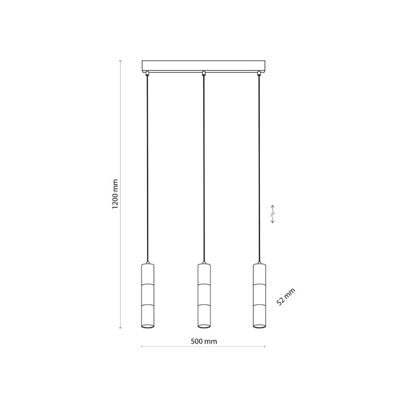 Lampa Wisząca TK Lighting Vivien Black/gold Listwa x3 - obrazek 9