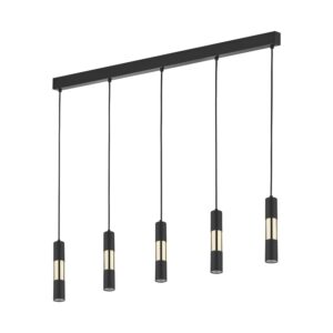 Lampa Wisząca TK Lighting Vivien Black/gold x5