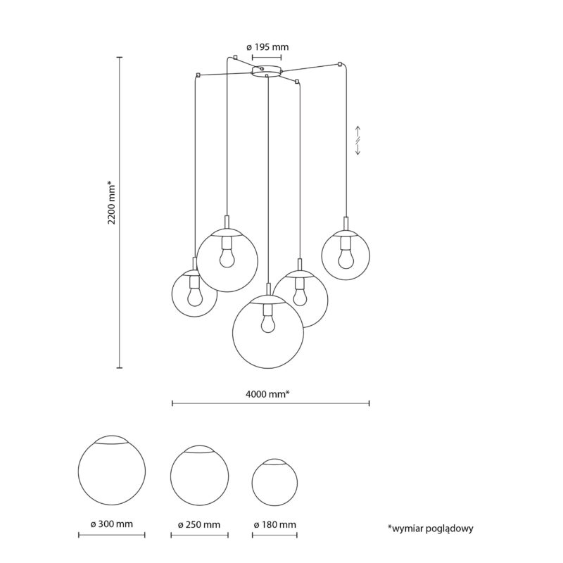 Lampa Wisząca TK Lighting Esme White x5 - obrazek 7