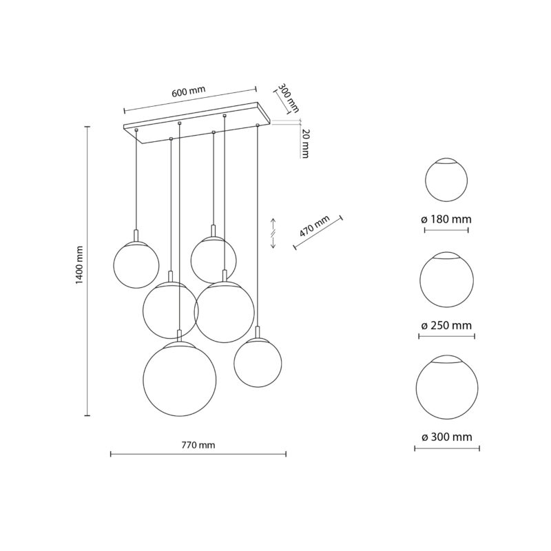 Lampa Wisząca TK Lighting Esme White x6 - obrazek 6