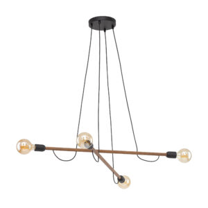 Lampa Wisząca TK Lighting Helix Wood Orzech x4