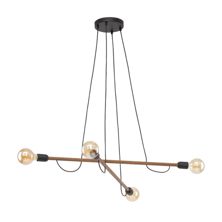 Lampa Wisząca TK Lighting Helix Wood Orzech x4