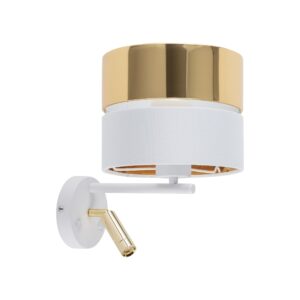 Kinkiet TK Lighting Hilton White/gold E27 + LED x2