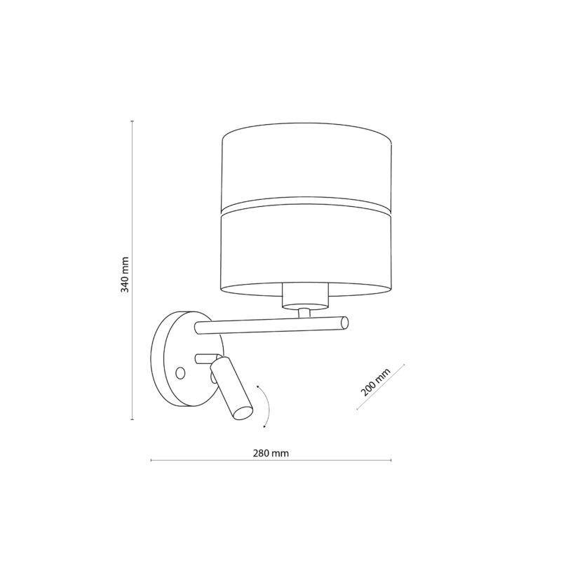 Kinkiet TK Lighting Hilton White/gold E27 + LED x2 - obrazek 4
