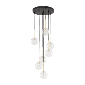 Lampa Wisząca TK Lighting Nilos Black/Gold x7
