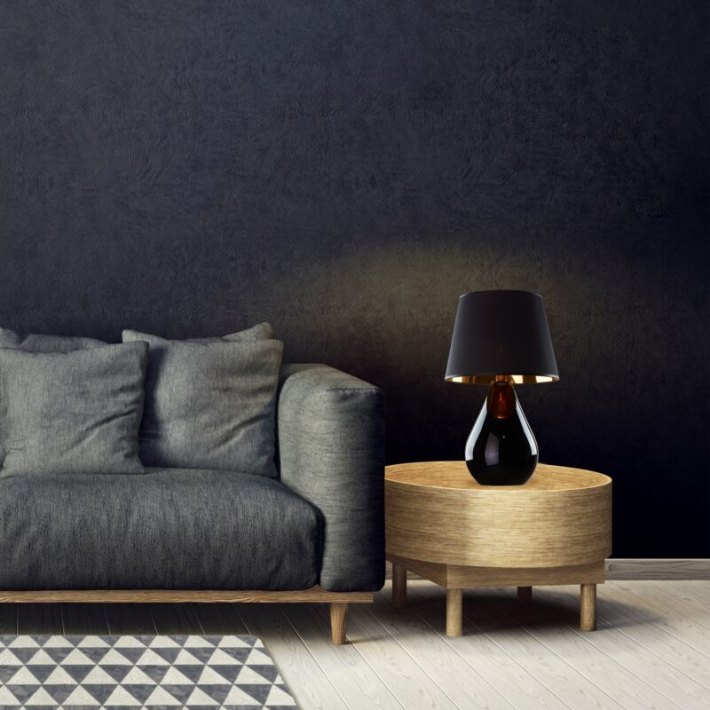 Lampka Nocna TK Lighting Lacrima Black/gold x1 - obrazek 3