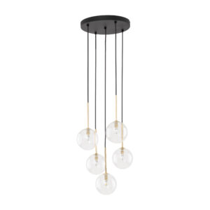 Lampa Wisząca TK Lighting Nilos Black/Gold x5