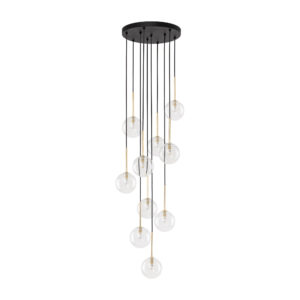 Lampa Wisząca TK Lighting Nilos Black/Gold 10 x10